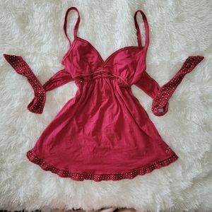 NWD Vintage Y2k pink hollister babydoll tank top size small